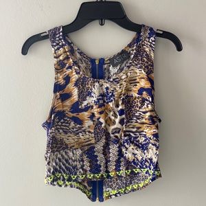 Astr Tank Top with Animal Prints and Back Zipper